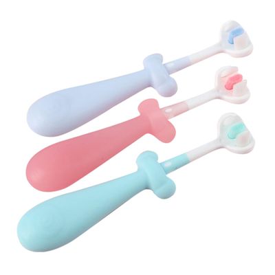 Healeved Cute Baby Toothbrush Set 3pcs Toddler Toothbrush Soft Bristles Non-Slip Handle for Boys and Girls Oral Care for Children 1-5 Years