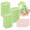 18 Pack Travel Pill Boxes Bulk Small Pill Case Portable Pill Organizer 8 Compartments Pill Box Dispenser Daily Vitamin Jewelry Organizer Travel Must Haveswith(Green with 192 Pcs Labels) view 1