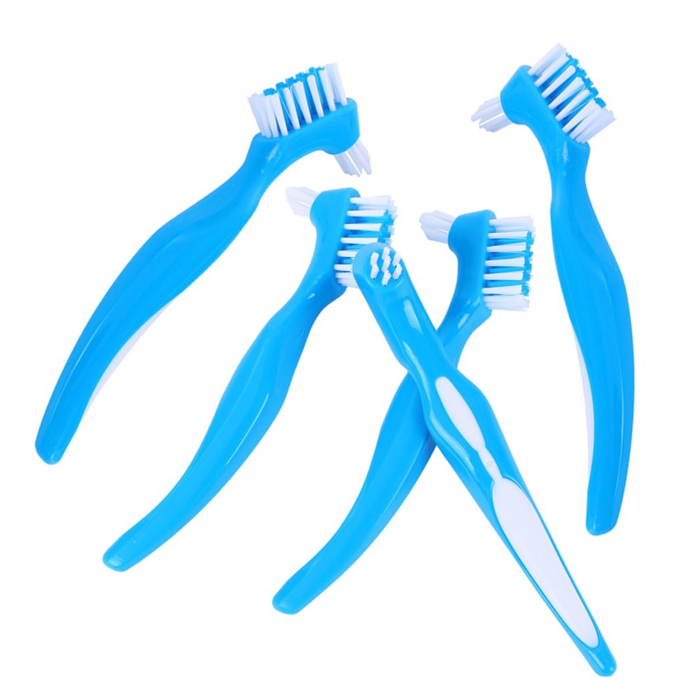 PLAFOPE 5pcs Teeth Brushes for Dentures Denture Cleaning Brush Toothbrush Heads False Tooth Toothbrush Care
