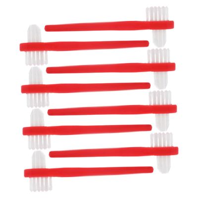 LALADEFIEE 8pcs Denture Cleaning Brush Double Headed Toothbrush for Dentures Brushes Soft Bristles