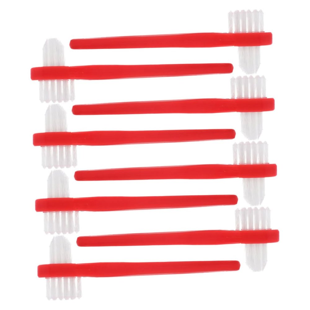 LALADEFIEE 8pcs Denture Cleaning Brush Double Headed Toothbrush for Dentures Brushes Soft Bristles