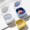 UYVEIS Large Capacity Denture Cups for Soaking Dentures, Multifunctional Double-Layer Storage Box, Retainer Bath Transparent Denture Case School(Yellow) view 2