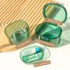 UYVEIS Leak Proof Denture Cup Cleaning Storage 2 in 1, Retainer Bath for Full Dentures Layered Storage with Drain Basket Denture Case Bathroom(Green) view 3