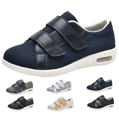 Extra Wide Diabetic Shoes, Soft Lightweight Slippers, Comfortable Flats Casual Shoes, Non-Slip Round Toe, Adjustable Wide, for Plantar Fasciitis, Arthritis Swollen, Feet Fattening