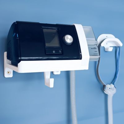 Upgraded Cpap Wall Mount Shelf Kit for AirSense 10 with Mask Hook & Hose Hanger & Bottom Hooks, Save Space, Avoids Hose Tangle, Easy Installation (White)