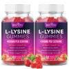2 Pack L-Lysine 1000mg Gummies for Immune Support & Skin Health - High Potency Vegan Gummies, Sugar-Free, Natural Berry Flavor, Gluten-Free Chewable Supplement for Adults & Kids - 120 Gummiess view 1