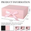 LFBOX Pink Gift Box with Ribbon Magnetic Lids 10.2x9x3.74 in, Christmas Gift Boxes Bridesmaid Groomsman Proposal Boxes, Wedding Storage Box 2 Pack view 2