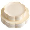 supernal 60pcs Ivory Gold Scalloped Plastic Plates, Elegant Dinnerware Set view 1