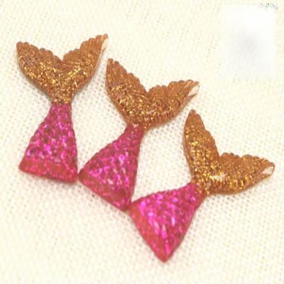 100 Flatback Resin Crystal Mermaid Fish Scale Tail Cabachons 42X28mm Wholesales-A