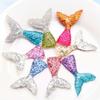 100 Flatback Resin Crystal Mermaid Fish Scale Tail Cabachons 42X28mm Wholesales-A view 2