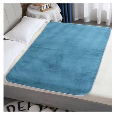 Reusable Bed Pads for Incontinence Adults, Women Period, Elderly, Milk Velvet Washable Waterproof Absorbent Matress Protector Pee Pad (Blue,180 * 200cm)
