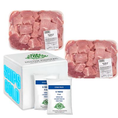Salutem Vita - Diced Pork, 3.25 lbs. (actual weight may vary within 5%) - Pack of 2