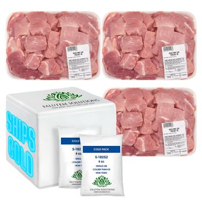 Salutem Vita - Diced Pork, 3.25 lbs. (actual weight may vary within 5%) - Pack of 3