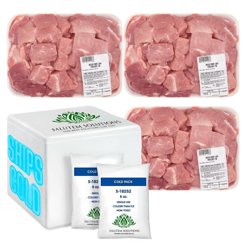 Salutem Vita - Diced Pork, 3.25 lbs. (actual weight may vary within 5%) - Pack of 3