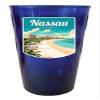R and R Imports Nassau the Bahamas Design E Souvenir Plastic 16 oz pint Blue 4-Pack view 1