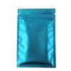 100pcs Frosted Clear Window Flat Colored Metallic Foil Resealable Zipper Seal Bags (Blue, Flat | 6oz) view 2