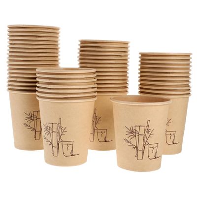 BESTOYARD 150pcs Bamboo Fiber Paper Cups Hot Coffee Paper Cups for Home Office Milk Tea Water Beverage