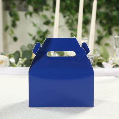 Efavormart 25 Pack Party Favor Gift Tote Gable Boxes, Royal Blue Candy Treat Boxes 6"x3.5"x7"