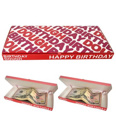 2 Pack Birthday Dough Gift Box Funny Donut-Themed Money Holder for Cash, Gift Cards, Scratch-Offs Gag Birthday Box for Teens, Men, Women Foldable Treat Style