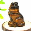 10pcs Natural Tiger's Eye Stone Wolves Quartz Crystal Carved Wolf Rock view 1