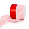 100 Yards 1 1/2 inch Pink and Red Satin Ribbon Set for Gift Wrapping Ribbon Art Craft Flower Bouquet Supplies Wide Ribbons for Making Bows Graduation Leis Mother's Day Rose Gifts view 1