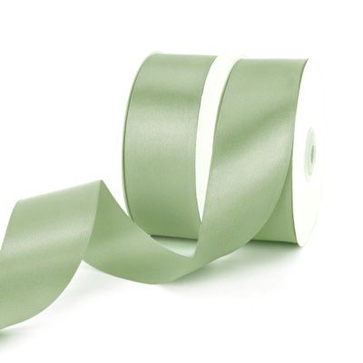 100 Yards 1-1/2 Inch Sage Green Ribbon, Solid Satin Gift Warpping Ribbon for Floral Bouquets Weeding Birthday Party Invitation Bow Decoration Christmas