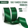100 Yards 1 1/2 Inch Forest Green Ribbon Dark Green Ribbon for Gift Wrapping Floral Bouquets Packaging Art Craft Supplies Christmas Weeding Birthday Party Decoration view 2