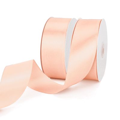 100 Yards 1 1/2 Inch Champagne Pink Ribbon Fabric Ribbon for Gift Wrapping Craft Bows Making Wreaths, Bouquets Baby Showers and Wedding Party Decoration