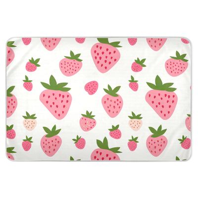 SEHANY Cute Pink Strawberry Washable Bed Pads for Kids Toddlers, Waterproof Incontinence Bed Pads Reusable Underpads Mattress Protector Pee Pads for Adults Kids Seniors Dog , 34" x 52"