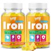 2 Pack Iron Gummies with Multivitamin for Adults & Kids Packed with Vitamin B6, B12, C, Zinc, and Folate for Blood Health & Energy Boost Pineapple Flavor, Vegan-Friendly, 120 Gummies view 1