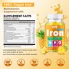 2 Pack Iron Gummies with Multivitamin for Adults & Kids Packed with Vitamin B6, B12, C, Zinc, and Folate for Blood Health & Energy Boost Pineapple Flavor, Vegan-Friendly, 120 Gummies view 2