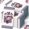 200 Pcs 4th of July Napkins Patriotic Guest Napkins Disposable Paper 2 Ply America Cocktail Hand Towel for Election Veterans Day Independence Day USA Party(Flowers) view 1