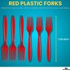 1InTheHome Red Plastic Forks, Heavy Duty Plastic Forks, 7 1/8 Inches, Disposable, 24 Pack view 3