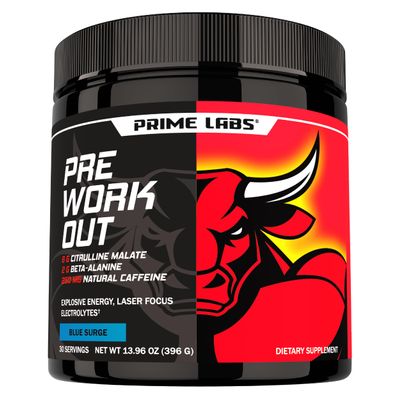 Prime Labs Pre Workout Powder for Men, Blue Lemonade Flavor