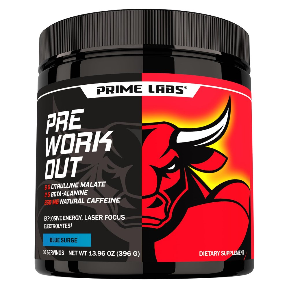 Prime Labs Pre Workout Powder for Men, Blue Lemonade Flavor