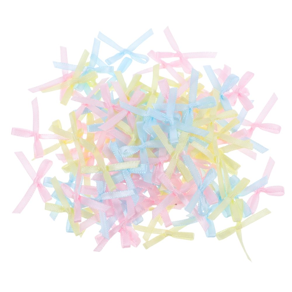 OKUMEYR 100pcs Fabric Ribbon Bows for Crafts Present Wrapping and Floral Decoration and Versatile Bowknot Accessories