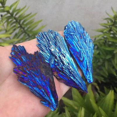 10Pcs Wholesale Natural Colorful Aura Quartz Crystal Kyanite Titanium Cluster