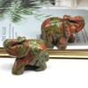 10pcs Natural Raw Unakite Quartz Crystal Carved Baby Elephant Gem view 3