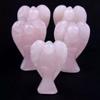 10pcs Natural Pink Rose Quartz Crystal Angel Carving Jade Rock Ornaments view 1