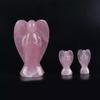 10pcs Natural Pink Rose Quartz Crystal Angel Carving Jade Rock Ornaments view 2