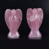 10pcs Natural Pink Rose Quartz Crystal Angel Carving Jade Rock Ornaments view 3