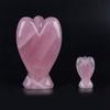 10pcs Natural Pink Rose Quartz Crystal Angel Carving Jade Rock Ornaments view 4