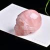 5Pcs 2'' Natural Pink Rose Quartz Skull Carved Quartz Crystal Rock view 1