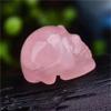 5Pcs 2'' Natural Pink Rose Quartz Skull Carved Quartz Crystal Rock view 4