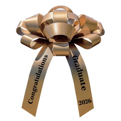 Giant 30 Inch Gold Black Graduation Car Bow Congratulations Graduate 2026 Waterproof Magnetic 47 Inch Tall Handmade USA Indoor Outdoor No Assembly School Colors