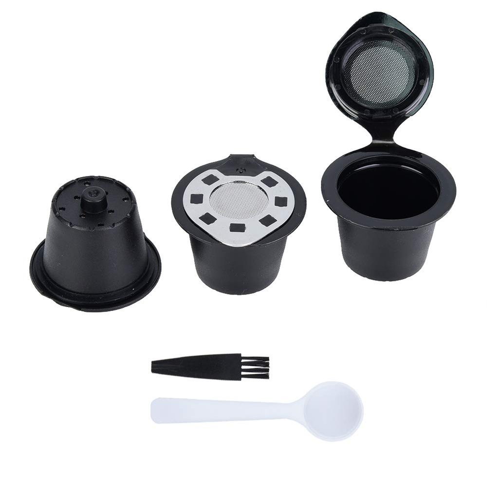 aqxreight Coffee Capsules Refillable Reusable Universal Fit for Original Machines with Foam Function and Complete Accessory Set