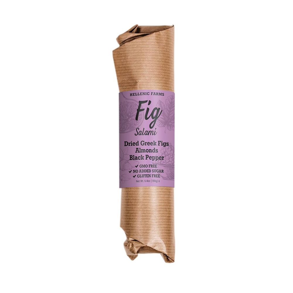 Hellenic Farms FIG Salami with Almonds & Black Pepper, Vegan