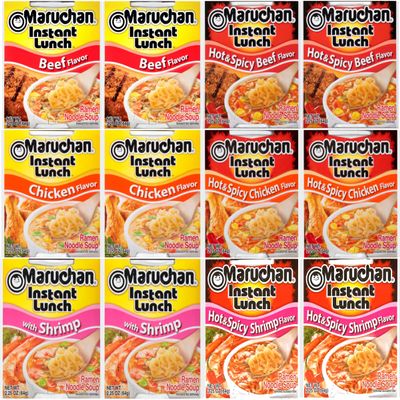 Maruchan Ramen Instant Lunch Variety, 6 Flavors, 2.25 oz (Pack of 12)