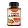 Organic Turmeric and Ginger Supplement Capsules Made in USA Extra Strength with BioPerine and 95% Curcuminoids for Joint Health and Healthy Inflammation Support 60 Vegan Pills view 1