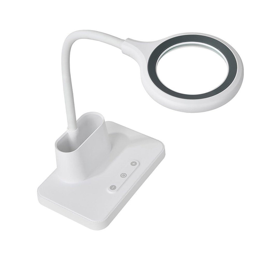 Rechargeable 5 Times Magnifier Glass with Adjustable Brightness&Three Light Color for Precise Tasks Detailed Work